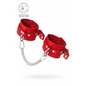 Красные мягкие кожаные оковы с люверсами - Pecado - купить с доставкой в Камышине