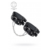 Черные кожаные оковы с двумя ремешками - Pecado - купить с доставкой в Камышине