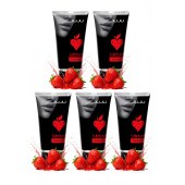 Набор из 5 съедобных лубрикантов JUJU со вкусом клубники - JuJu - купить с доставкой в Камышине