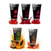 Набор из 5 съедобных лубрикантов JUJU (клубника, малина, тропические фрукты, вишня, грейпфрут) - JuJu - купить с доставкой в Камышине