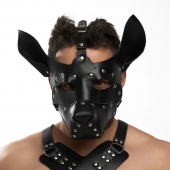 Черная кожаная маска «Собака» - Crazy Handmade - купить с доставкой в Камышине