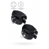 Черные кожаные оковы с двумя перекрёстными ремешками - Pecado - купить с доставкой в Камышине