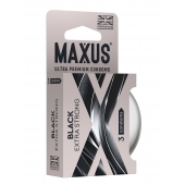 Черные утолщенные презервативы MAXUS Extra Strong с железным кейсом - 3 шт. - Maxus - купить с доставкой в Камышине