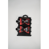 Черно-красные кожаные наручники с бантиками - Crazy Handmade - купить с доставкой в Камышине