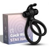 Черное эрекционное виброкольцо с подхватом мошонки Stay Hard - Boys of Toys - в Камышине купить с доставкой