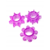 Набор из 3 лиловых эрекционных колец различной формы - Erowoman-Eroman - в Камышине купить с доставкой