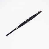 Черный ажурный чокер с золотистой фурнитурой - Crazy Handmade - купить с доставкой в Камышине