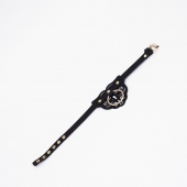 Черный чокер с клепками и золотистой фурнитурой - Crazy Handmade - купить с доставкой в Камышине