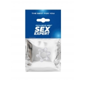 Прозрачное эластичное эрекционное кольцо с 6 шариками - Sex Expert - в Камышине купить с доставкой