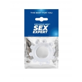 Прозрачное эрекционное кольцо со стимулирующими шариками - Sex Expert - в Камышине купить с доставкой