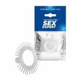 Эластичное эрекционное кольцо с шипиками и шариком - Sex Expert - в Камышине купить с доставкой