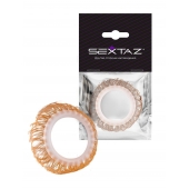 Эрекционное кольцо с бежевыми «ресничками» - Sextaz - в Камышине купить с доставкой