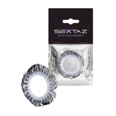 Эластичное эрекционное колечко с черными «ресничками» - Sextaz - в Камышине купить с доставкой