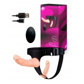 Женский страпон с 2 насадками, вибрацией и пультом ДУ - Erowoman-Eroman - купить с доставкой в Камышине