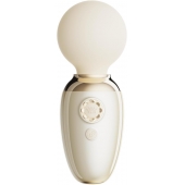 Бежевый мини-вибратор с функцией нагрева Ava - Zalo