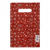 Красный подарочный новогодний пакет с вырубной ручкой (20х30 см) - Сима-Ленд - купить с доставкой в Камышине