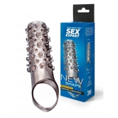 Дымчатая насадка на пенис с шипами и выпуклостями - 12 см. - Sex Expert - в Камышине купить с доставкой