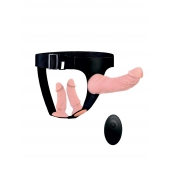 Женский страпон с 3 насадками и вибрацией - Erowoman-Eroman - купить с доставкой в Камышине