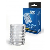 Прозрачная сквозная насадка на пенис с ребрышками - Sex Expert - в Камышине купить с доставкой