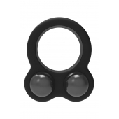 Черное эрекционное кольцо с утяжелителями Cockring Dual Weight - Dream Toys - в Камышине купить с доставкой