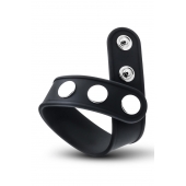 Черное эрекционное кольцо на кнопках - Blush Novelties - в Камышине купить с доставкой