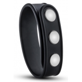 Черное эрекционное кольцо на кнопках - Blush Novelties - в Камышине купить с доставкой