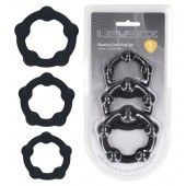 Набор из 3 эрекционных колец Beaded Silicone Cockring Set - Shots Media BV - в Камышине купить с доставкой