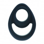 Черное эрекционное кольцо Double Ergo Silicone Cockring - Shots Media BV - в Камышине купить с доставкой