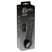 Черная вибронасадка для пениса с хомутом для мошонки и пультом ДУ Remote Controlled Penis Extension - Orion - в Камышине купить с доставкой