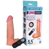 Фаллическая насадка Харнесс UNICOCK 5,5  с вибрацией - 17 см. - LOVETOY (А-Полимер) - купить с доставкой в Камышине