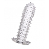 Гелевая прозрачная насадка c шипами - 12 см. - Toyfa Basic - в Камышине купить с доставкой