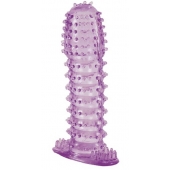 Гелевая фиолетовая насадка с шипами - 12 см. - Toyfa Basic - в Камышине купить с доставкой