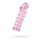 Гелевая розовая насадка на фаллос с шипами - 12 см. - Toyfa Basic - в Камышине купить с доставкой