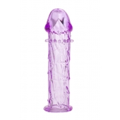 Гладкая фиолетовая насадка с усиками под головкой - 12,5 см. - Toyfa Basic - в Камышине купить с доставкой