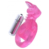 Розовая вибронасадка со стимулятор клитора   Язычок - Toyfa Basic - в Камышине купить с доставкой