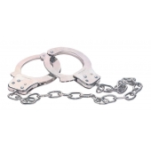 Наручники из металла с длинной цепочкой CHROME HANDCUFFS METAL HANDCUFFS W. KEY - NMC - купить с доставкой в Камышине