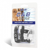 Утяжка на пенис на замочке Duo Cock And Ball Lock - BlueLine - купить с доставкой в Камышине