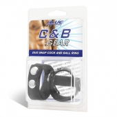 Утяжка на пенис с клёпками Duo Snap Cock And Ball Ring - BlueLine - купить с доставкой в Камышине