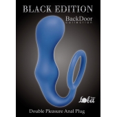 Синее эрекционное кольцо с анальной пробкой Double Pleasure Anal Plug - Lola Games - в Камышине купить с доставкой