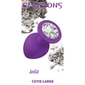 Большая фиолетовая анальная пробка Emotions Cutie Large с прозрачным кристаллом - 10 см. - Lola Games - купить с доставкой в Камышине