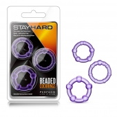 Набор из 3 фиолетовых эрекционных колец Stay Hard Beaded Cockrings - Blush Novelties - в Камышине купить с доставкой