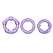 Набор из 3 фиолетовых эрекционных колец Stay Hard Beaded Cockrings - Blush Novelties - в Камышине купить с доставкой
