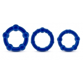 Набор из 3 синих эрекционных колец Stay Hard Beaded Cockrings - Blush Novelties - в Камышине купить с доставкой