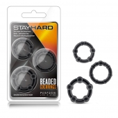 Набор из 3 чёрных эрекционных колец Stay Hard Beaded Cockrings - Blush Novelties - в Камышине купить с доставкой