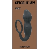 Серое эрекционное кольцо Sensation с анальным стимулятором - Lola Games - в Камышине купить с доставкой