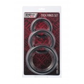 Набор из 3 чёрных эрекционных колец - ToyFa - в Камышине купить с доставкой