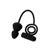 Чёрное эрекционное кольцо с вибростимулятором и анальным хвостом - Erotist Adult Toys - в Камышине купить с доставкой