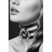 Чёрный тройной чокер с большим кольцом - Bijoux Pour Toi - купить с доставкой в Камышине