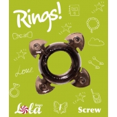 Чёрное эрекционное кольцо Rings Screw - Lola Games - в Камышине купить с доставкой
