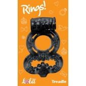 Чёрное эрекционное кольцо Rings Treadle с подхватом - Lola Games - в Камышине купить с доставкой